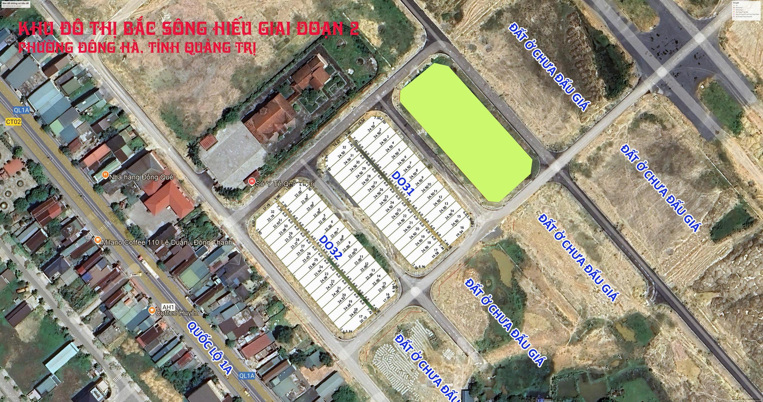 Thông báo đấu giá quyền sử dụng đất đối với 32 thửa đất ở (khu DO31) thuộc dự án Khu đô thị Bắc sông Hiếu giai đoạn 2 thuộc phường Đông Hà, tỉnh Quảng Trị